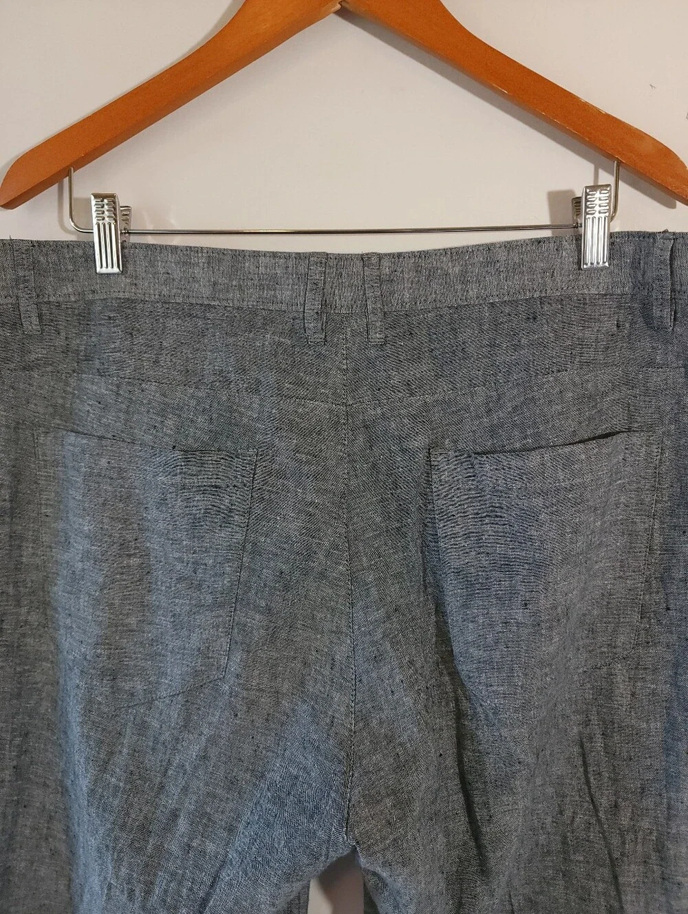 Calvin Klein Heather Gray Linen Blend Pants Mens Sz 38x32 Relaxed Resortwear